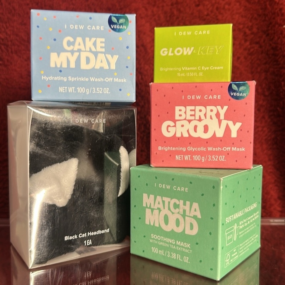 I DEW CARE Skincare Set w/Bonus: I DEW CARE Black Cat Headband, NIB